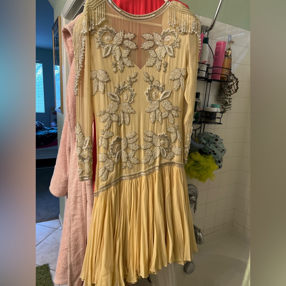 Vintage Oleg Cassini beaded flapper-style dress